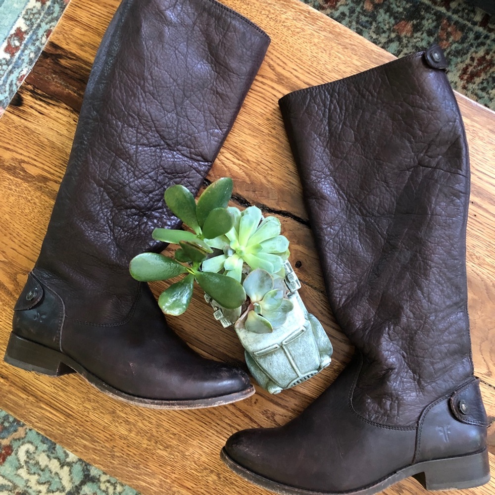 Frye Melissa button back riding boots